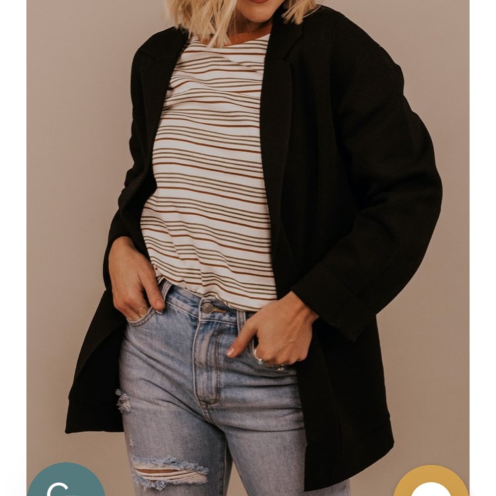 ROOLEE Lainey Knit Blazer Black Sz Medium